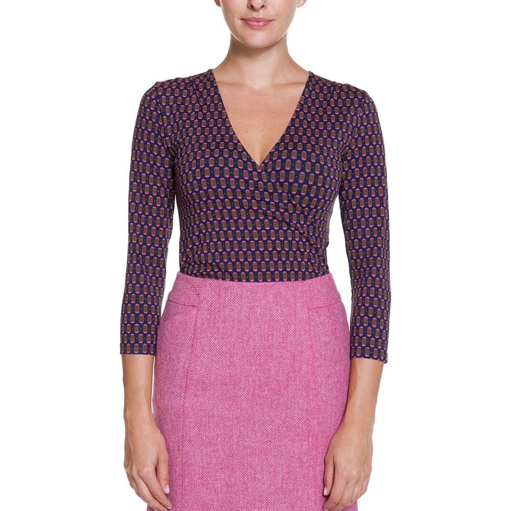 BODEN Printed Surplice Wrap Top 4